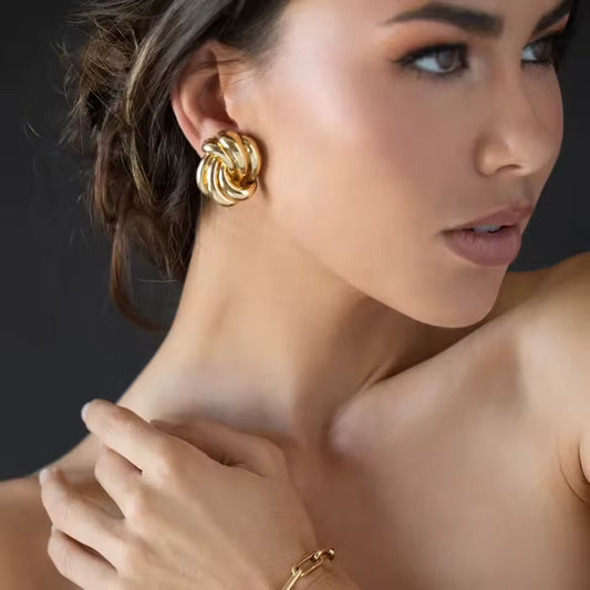 Geometric Gold Platted Earrings