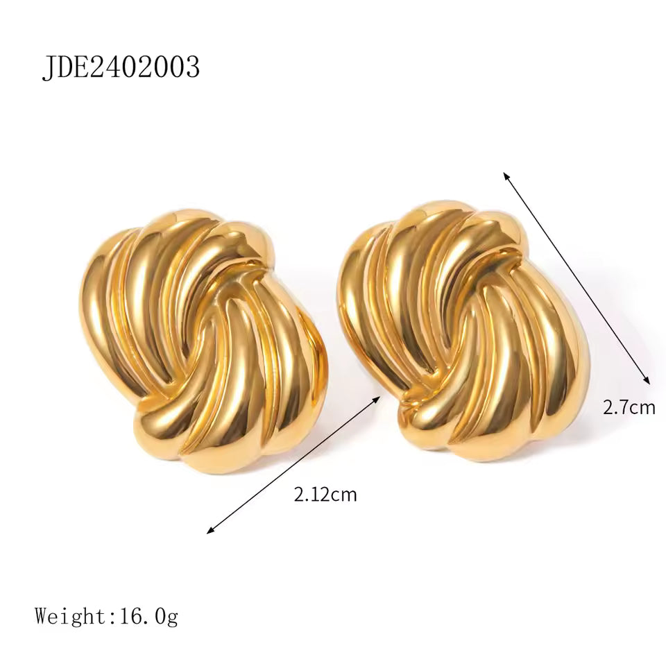 Geometric Gold Platted Earrings