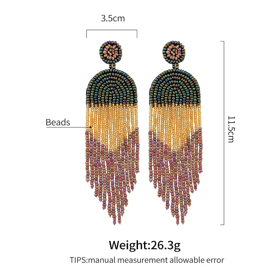 Rice Seed Beaded Earrings