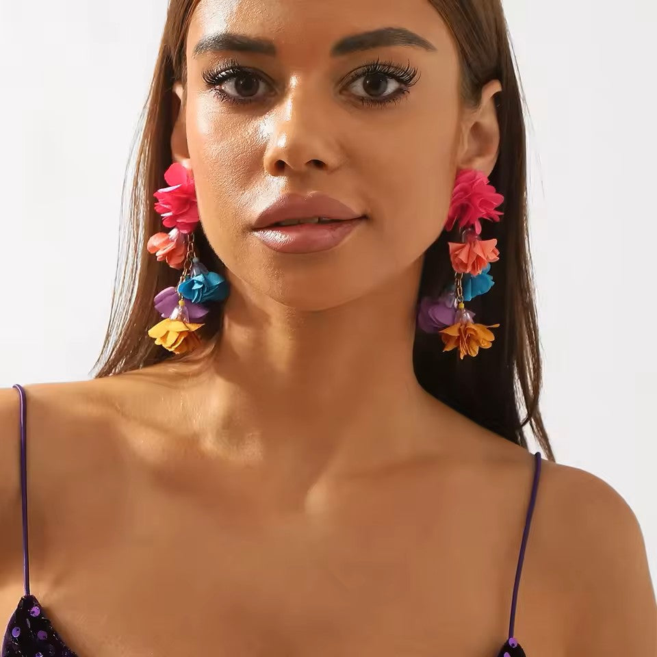 Colored Flowers Earrings