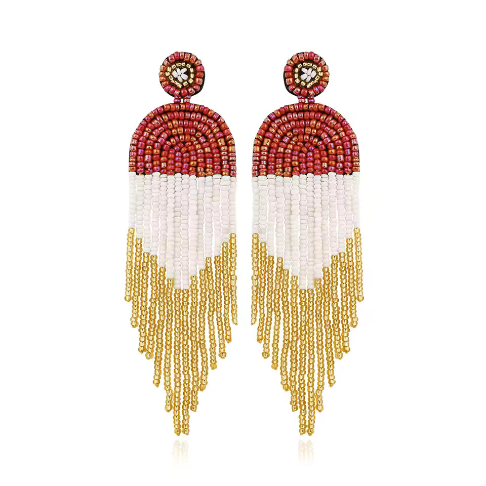 Rice Seed Beaded Earrings