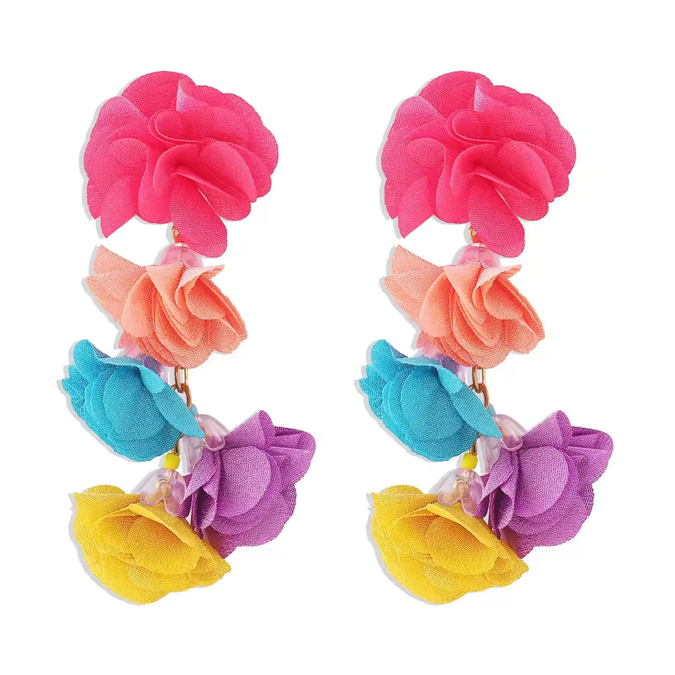 Colored Flowers Earrings