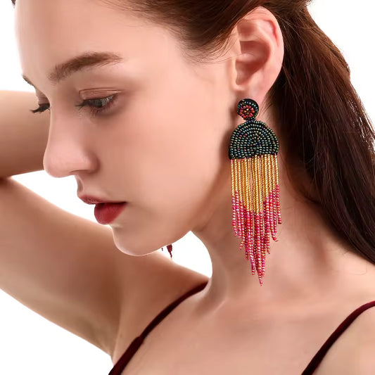 Rice Seed Beaded Earrings