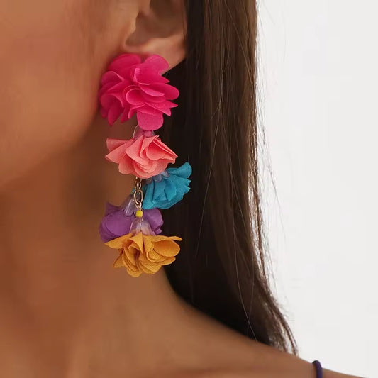 Colored Flowers Earrings